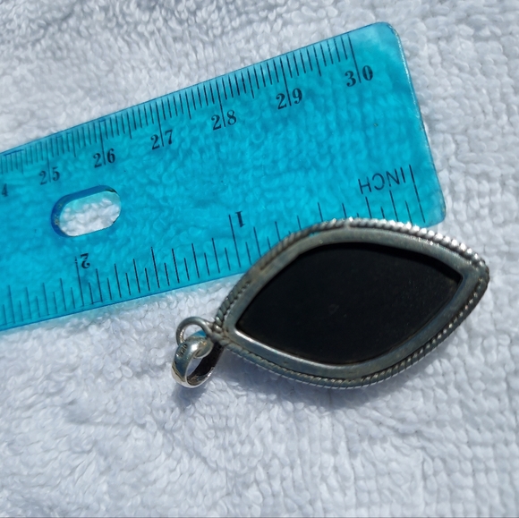 Large Polished *Black Tourmaline* Pendant | Silver Bail | Protection & Grounding - Picture 3 of 3